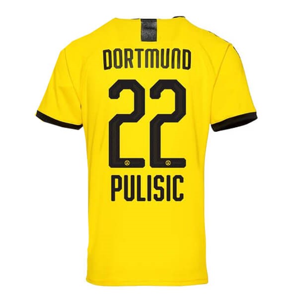 Tailandia Camiseta Borussia Dortmund NO.22 Pulisic Primera equipación 2019-2020 Amarillo
